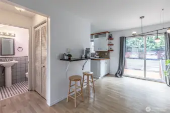 Coffee anyone? Great spot for a coffee/breakfast bar or work space!