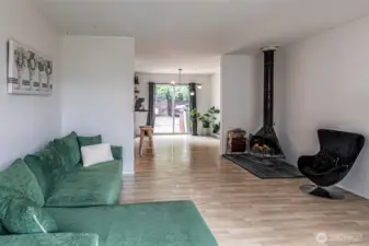 Check out the fireplace! Such a cozy space!