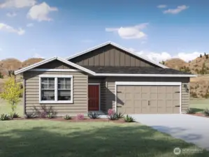 Cali Rendering - Elevation A - Colors and materials vary.