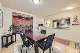 View from dining area to kitchen..