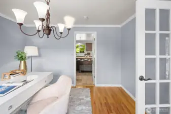 Office with original hardwoods