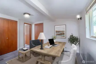 3rd bedroom off the garage makes a great office