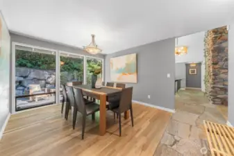 Perfectly positioned between the kitchen and the main entry, this dining room offers effortless flow for both casual meals and formal entertaining.