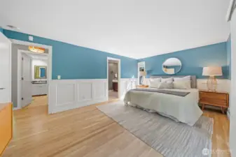 Welcome to the Primary Suite Retreat, a spacious and serene space. Featuring a private deck and is filled with natural light, creating a calming escape.