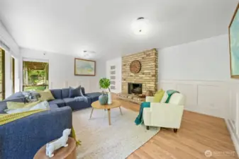 Stylish and spacious, this versatile rec room offers endless possibilities for lounging, entertaining, or designing your ideal hangout space. The area can be closed off, allowing for lively activity downstairs while maintaining peace and quiet upstairs.