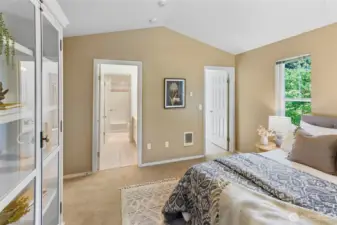 Room 2 of three upstairs. Door on left leads to jack and jill full bath. Door on right is to spacious walk-in closet