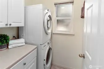Laundry room is on main level, next to powder room