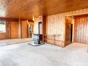 Now looking back across. The bath is to the right and the bedroom across from there