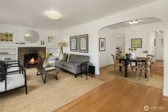 Refinished wood floors throughout top floor.
