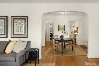 From the living room to the dining room.