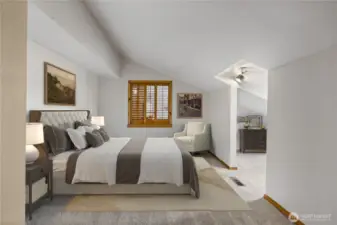 Virtually staged Bedroom