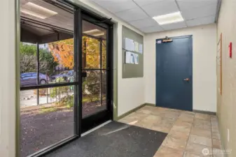 Secure entrance to 210 Boylston