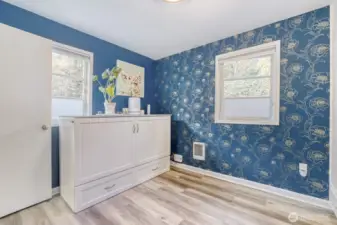 Murphy bed bookcase included.