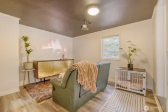 Extra finished room currently used as theater room.