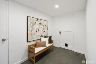 Mudroom off of garage