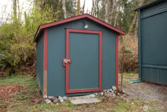 Shed with ample storage space.