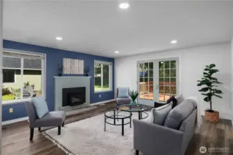 New lighting and paints - Wood Stove Insert - French Doors to the deck!