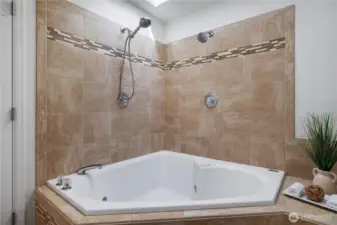 Luxury - Large jetted tub and double shower heads