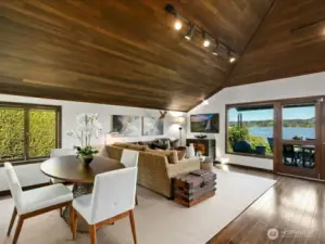 The family room offers a cozy space perfect for dining, board games, late-night popcorn and Netflix binges.
