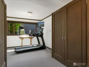 The versatile bonus/bunkroom/exercise room functions well as a flex space to use as you choose.