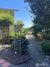 view in between house and detached garage