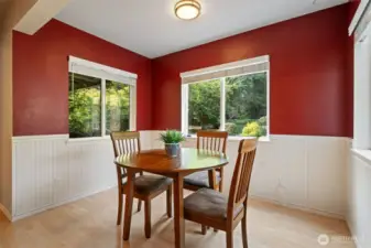 Dining room with wainscoting