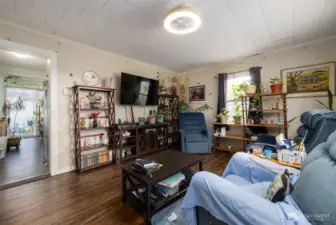 from the living room, with the entrance to the kitchen & dining area on the left