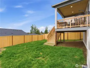 Stairs from deck to back yard