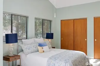 Second bedroom with bright skylight