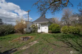 rear of house. backdoor.