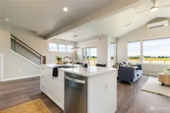 Kitchen is well sized for functionality and entertaining with eating bar.