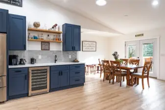 Dining space just off the kitchen