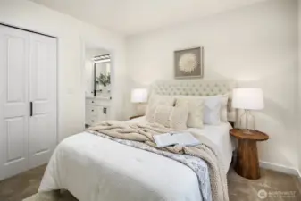 Bedroom with access to bathroom.