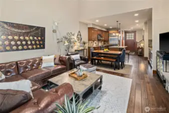 The beautiful engineered hardwood floors were installed in 2020.