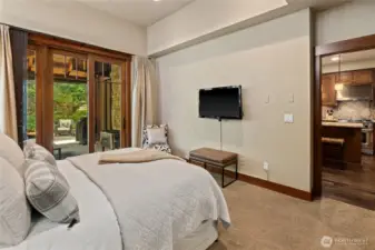 Primary suite is just off the kitchen.
