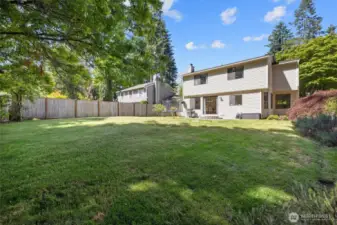Spacious backyard with plenty of room to roam.