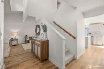Front Entryway, to the right is the kitchen, to the left is the living room.