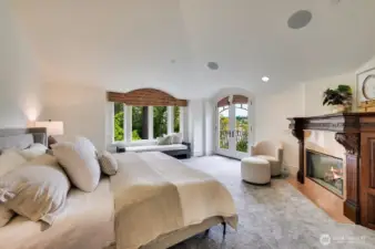 Master bedroom with balcony looking out the lake