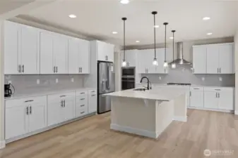 Kitchen with eating space and high end appliances