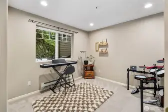 Second bedroom being used as a music room