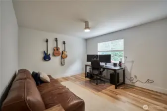 The 3rd bedroom is currently being used as an office. It is also good sized, with hard surface flooring and ample closet space.