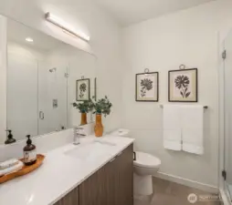 3/4 bathroom on second floor.
