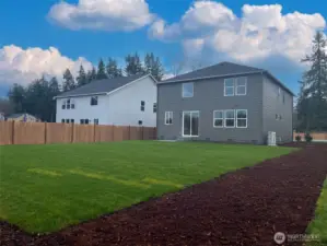 Actual backyard for home under construction and for sale. See site agents for details.