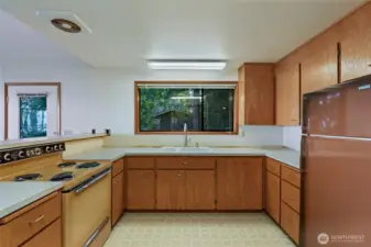 Spacious functional kitchen.