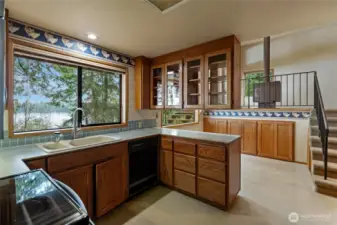 Kitchen with eating area in ADU.