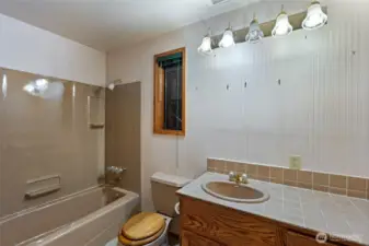 Full bath on main floor in ADU.