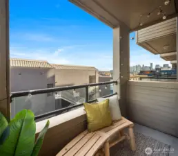 Views of downtown from the private balcony