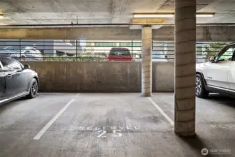 2 secure garage spots for unit