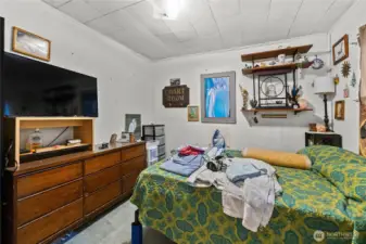 One of two bedrooms on the main level.