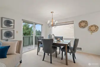 Dining area with access to the covered deck.